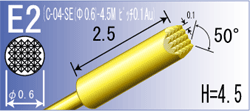 C-04-E2(4.5) C-04-SE(φ0.6)-4.5M ピッチ0.1Au